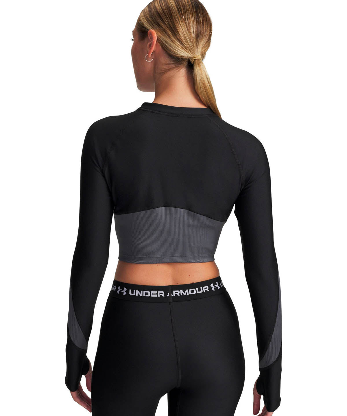 Polerón de entrenamiento para mujer HeatGear Rib negro Under Armour