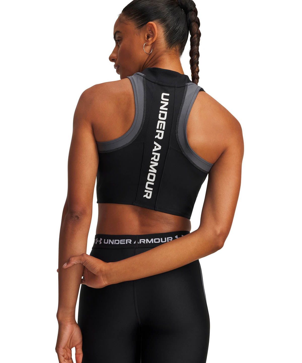 Polera sin mangas de entrenamiento para mujer HeatGear Rib negro para mujer