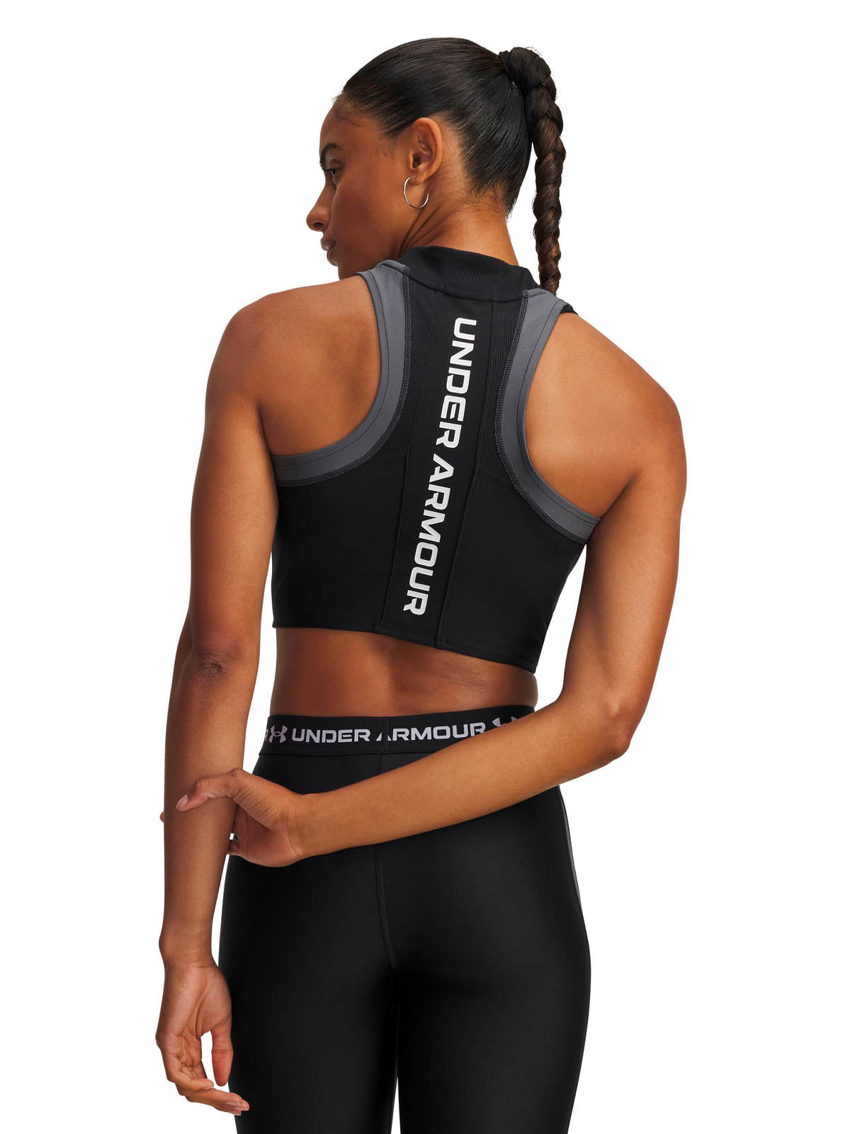 Polera sin mangas de entrenamiento para mujer HeatGear Rib negro para mujer