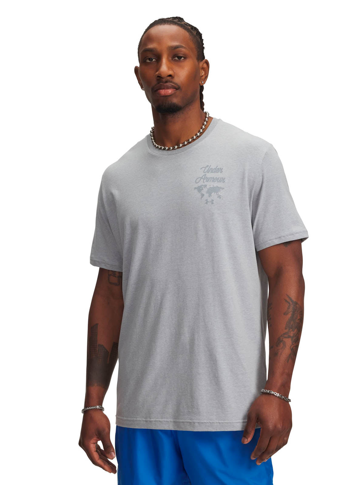 Polera manga corta Lifestyle para Hombre 60/40S Sports Wordmark Gris Under Amour