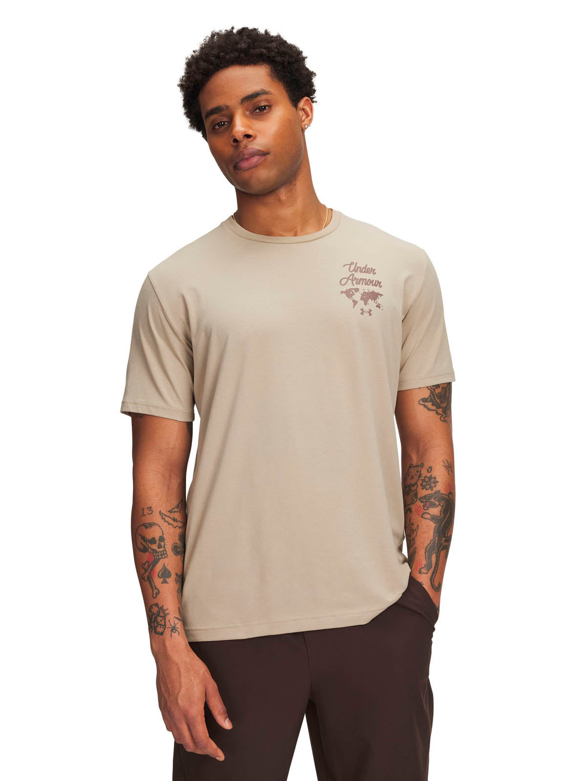 Polera manga corta Lifestyle para Hombre 60/40S Sports Wordmark Cafe Under Amour