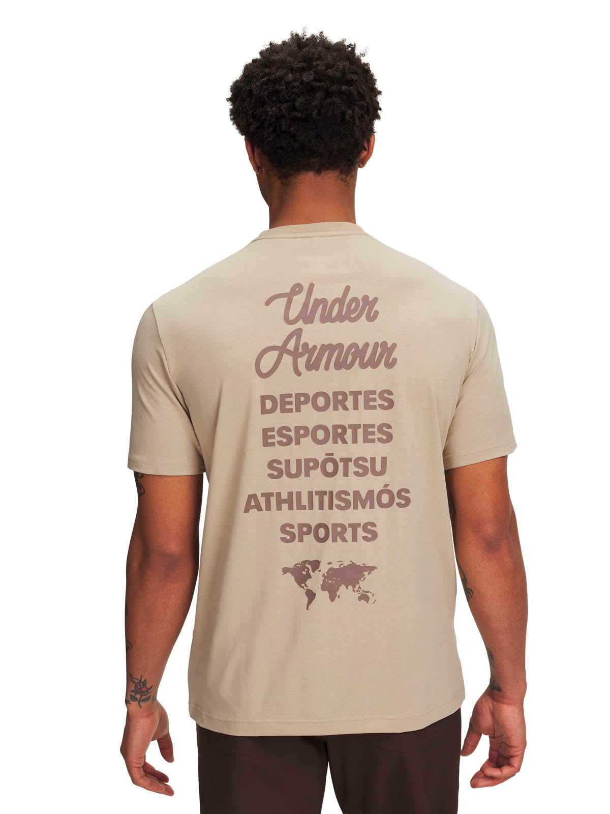 Polera manga corta Lifestyle para Hombre 60/40S Sports Wordmark Cafe Under Amour