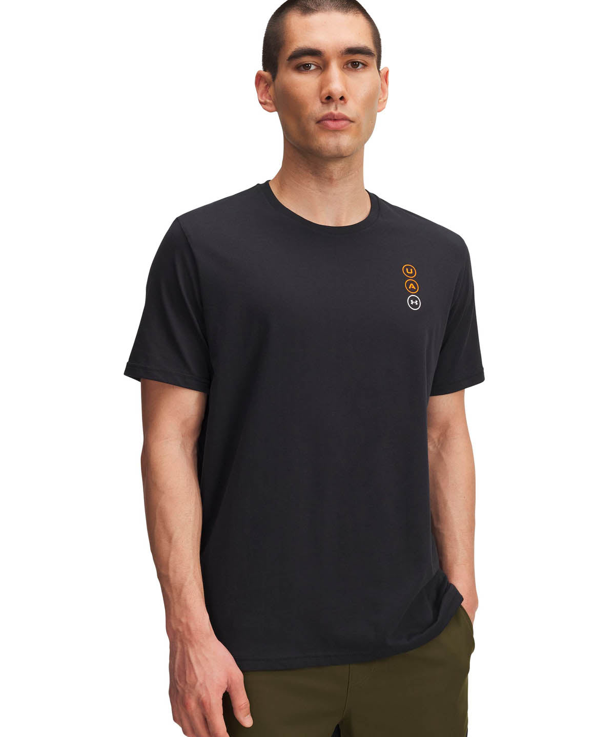 Polera manga corta Lifestyle para Hombre Circle logo stack Negro Under Armour