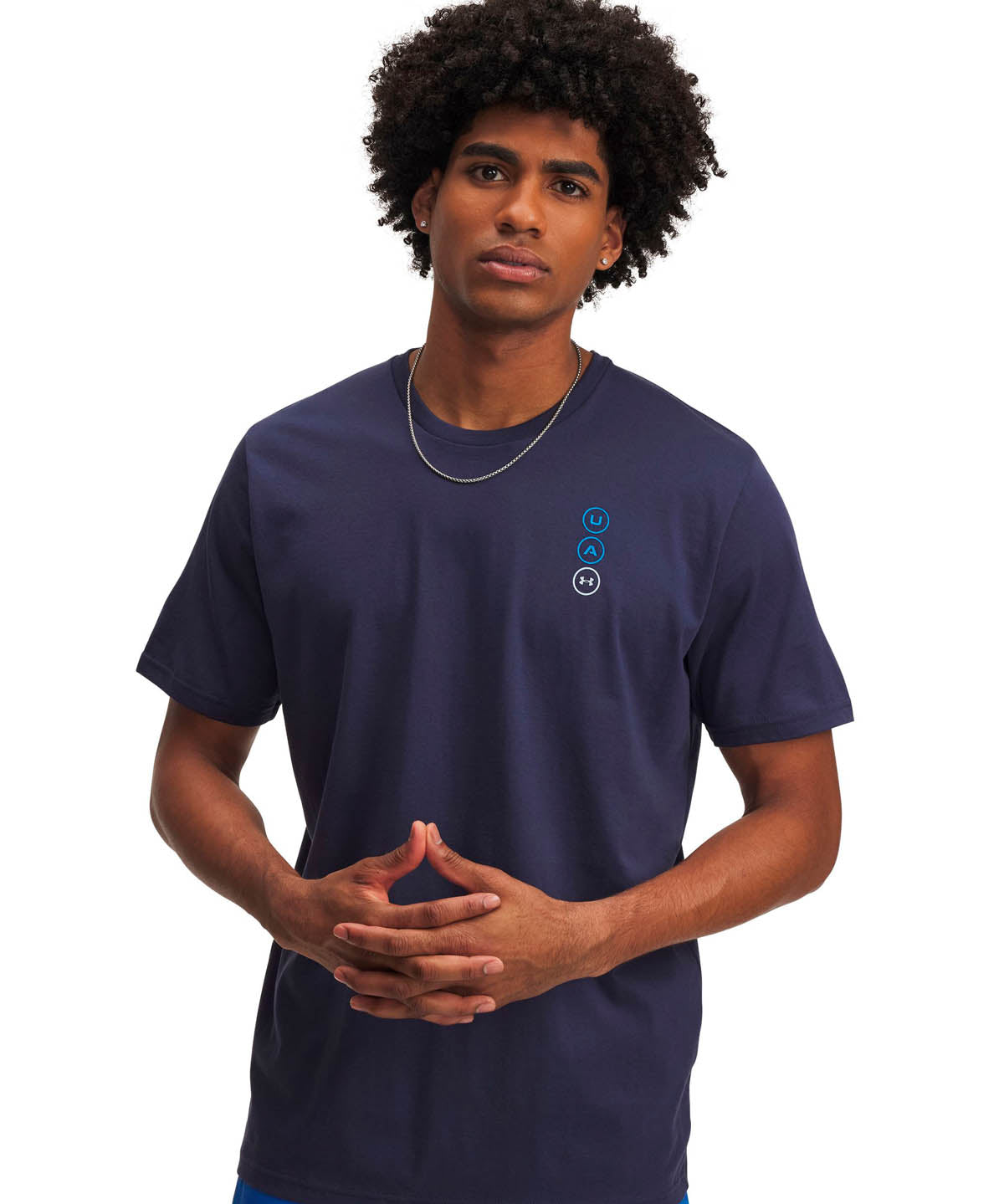 Polera manga corta Lifestyle para Hombre Circle logo stack Azul Under Armour