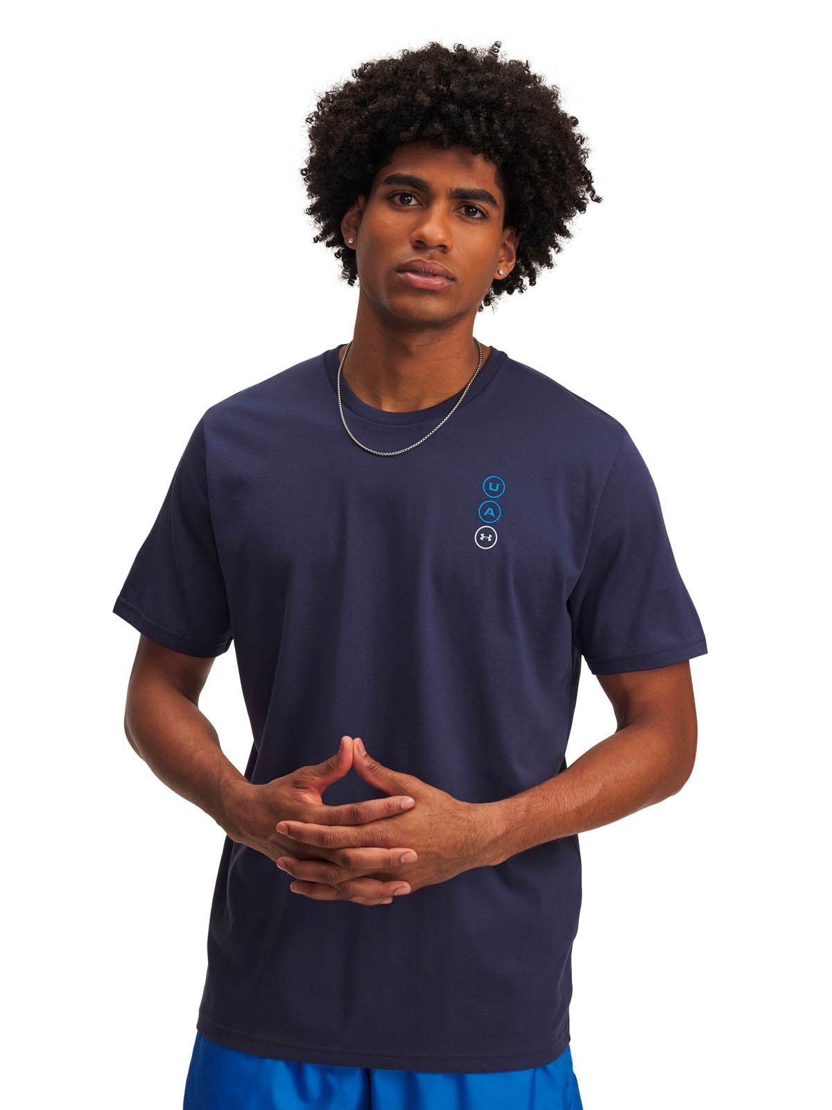 Polera manga corta Lifestyle para Hombre Circle logo stack Azul Under Armour