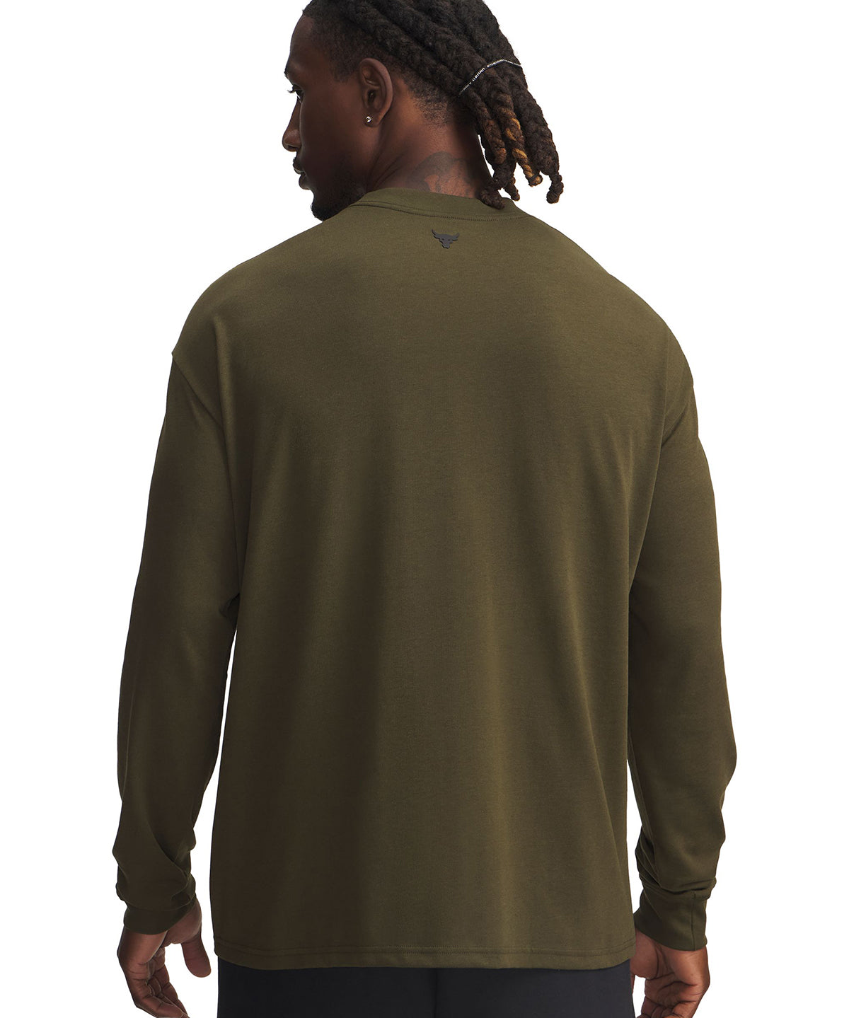 Polera manga larga de entrenamianto para hombre Project Rock verde Under Armour.