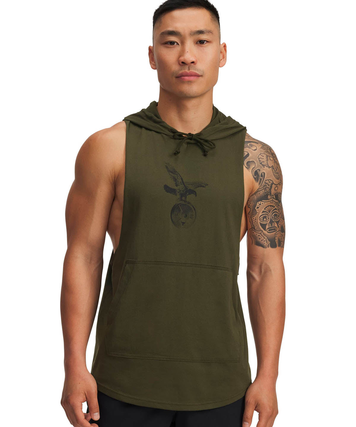 Polerón sin manga de entrenamiento para hombre Project Rock verde Under Armour