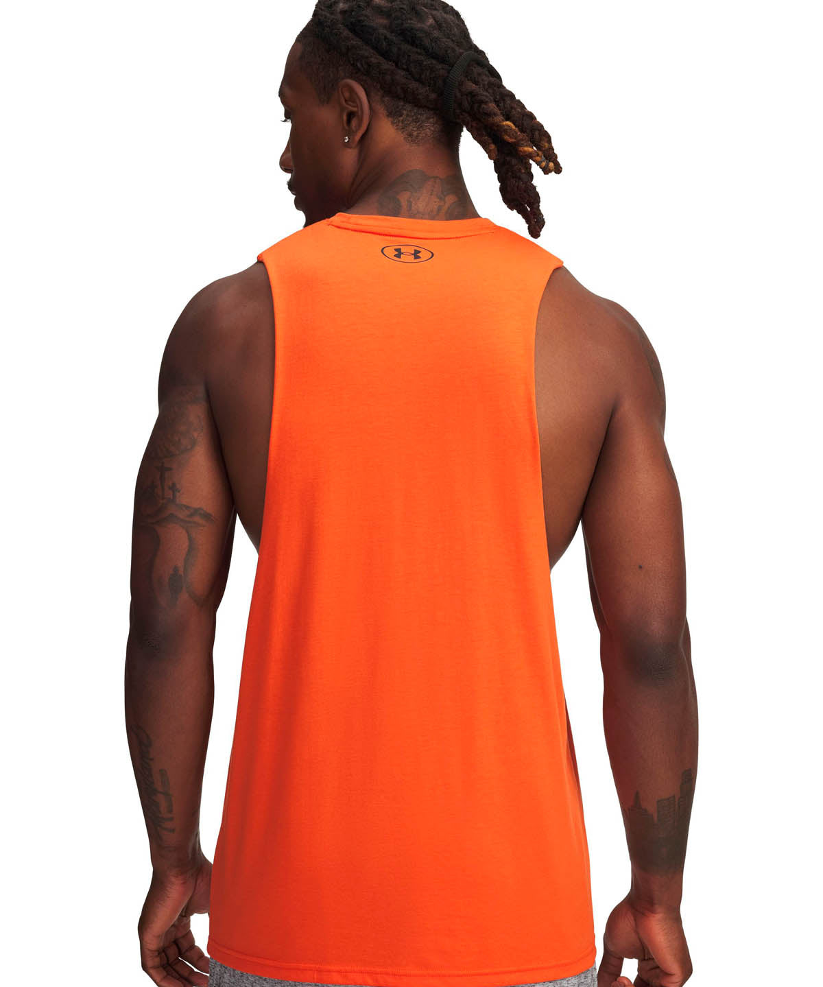 Polera sin manga de entrenamiento para hombre Project Rock naranja Under Armour