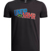 Polera manga corta Lifestyle para niño Overlay Wordmark negro Under Armour