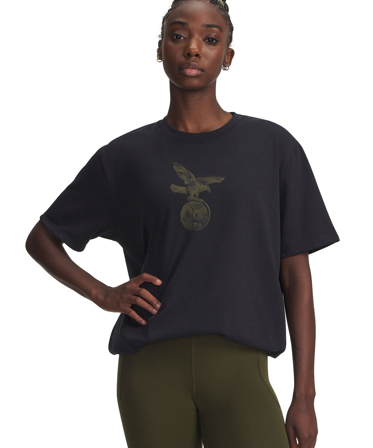 Polera manga corta de entrenamiento paea mujer Project Rock negra Under Armour