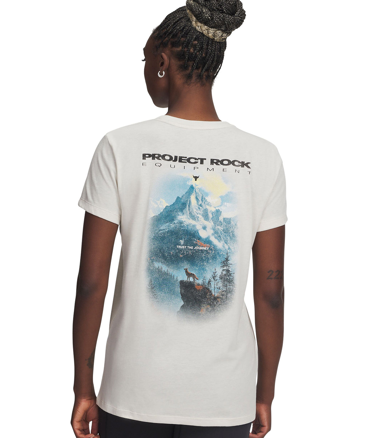 Polera manga corta de entrenamiento para mujer Project Rock café Under Armour