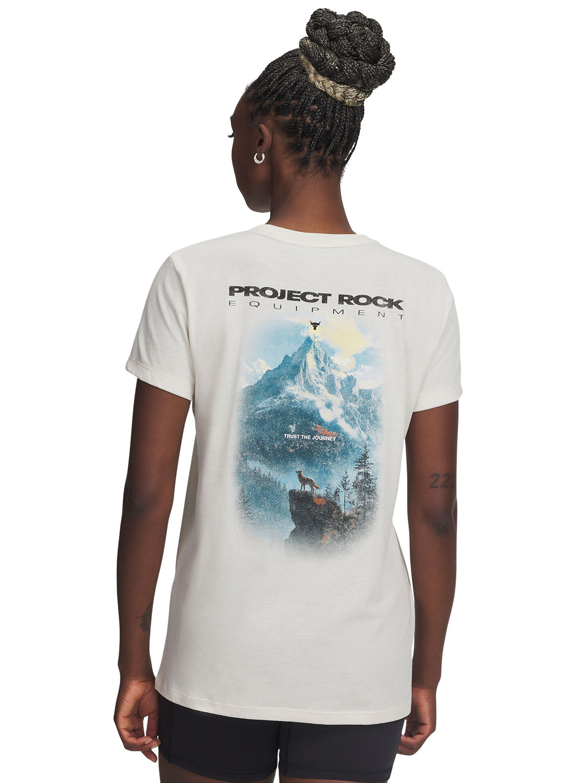 Polera manga corta de entrenamiento para mujer Project Rock café Under Armour