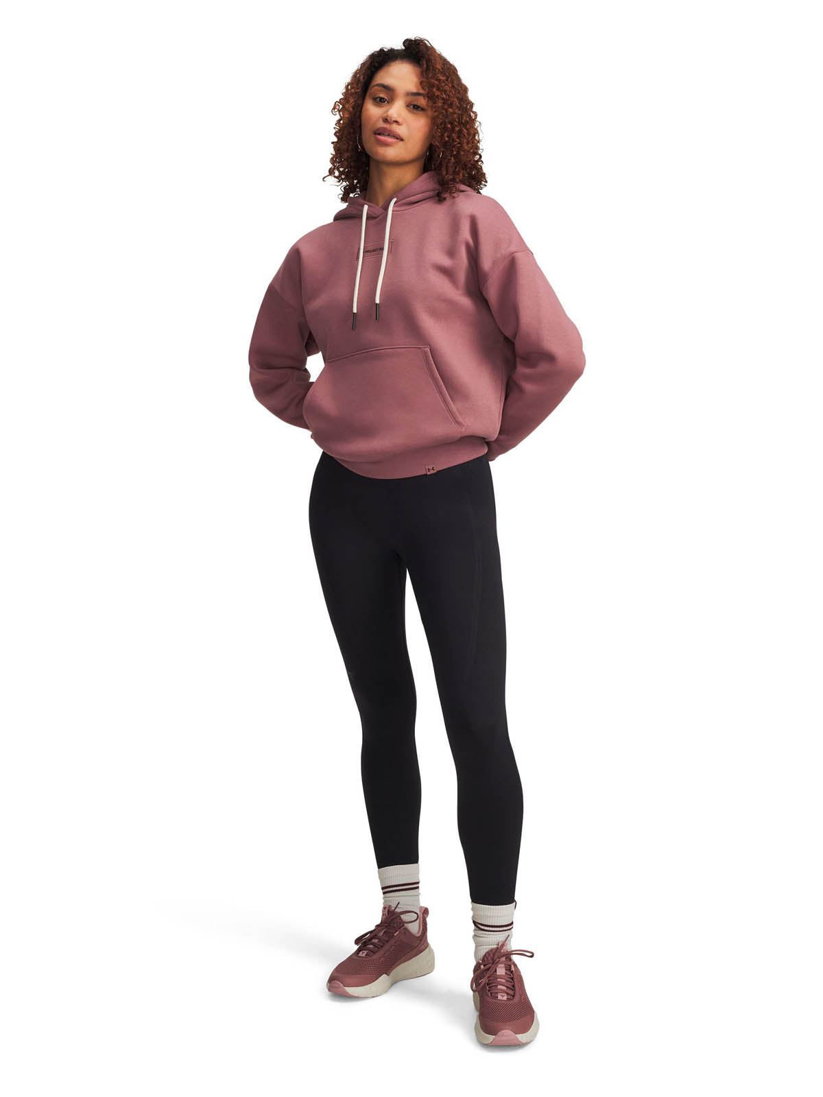 Polerón Lifestyle para mujer Project Rock Icon Fleece café Under Armour