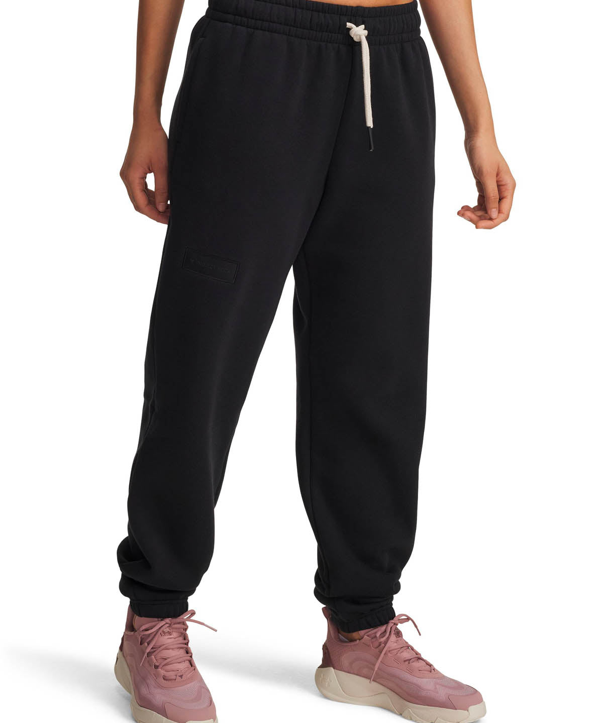 Buzo de entrenamiento para mujer Project Rock Icon Fleece negro Under Armour