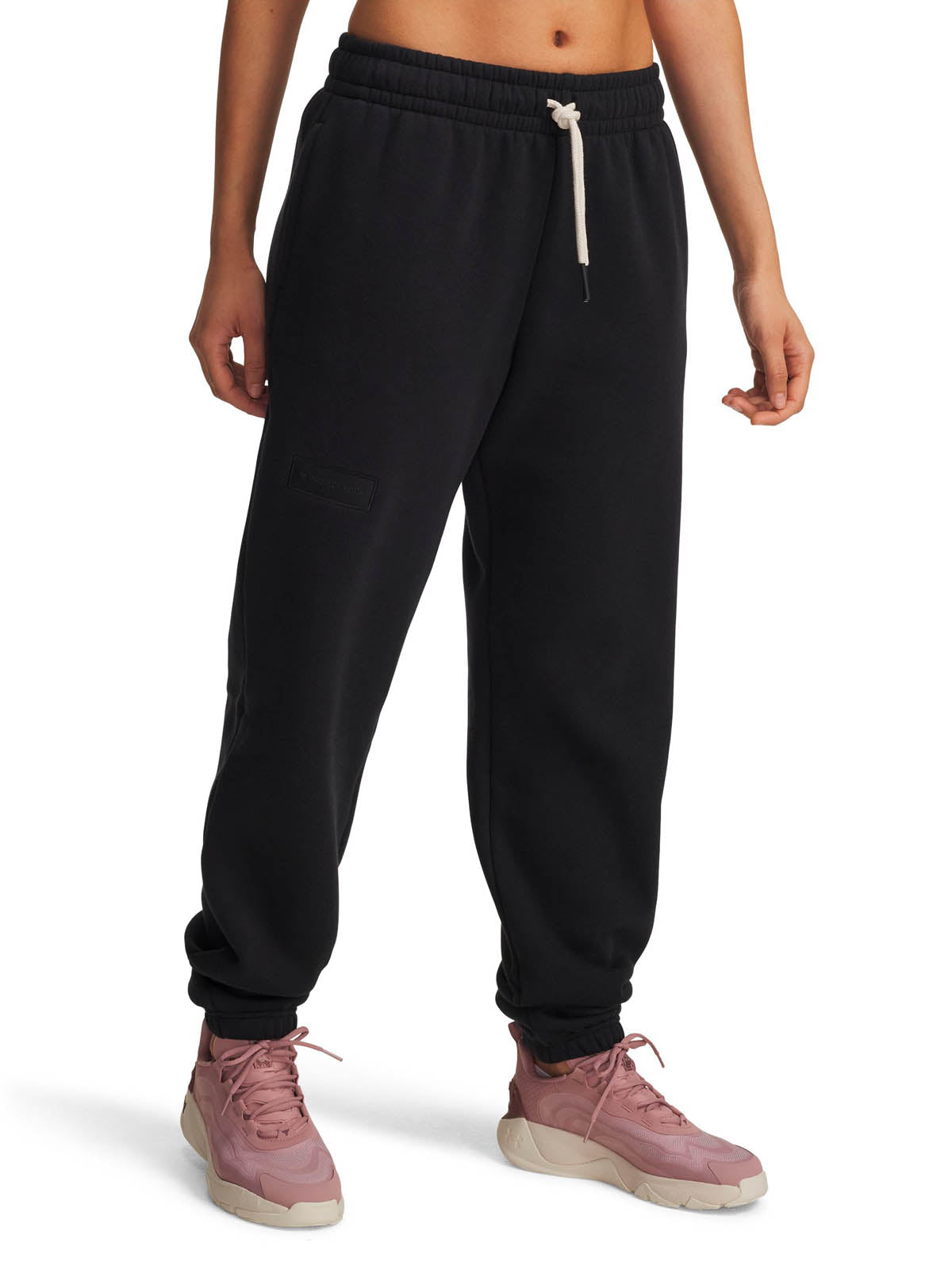 Buzo de entrenamiento para mujer Project Rock Icon Fleece negro Under Armour