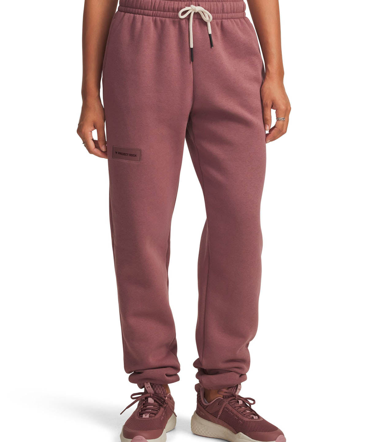 Buzo de entrenamiento para mujer Project Rock Icon Fleece café Under Armour