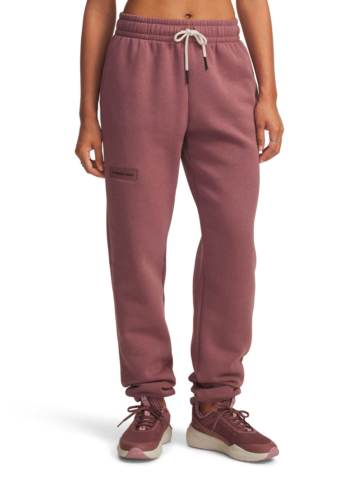 Buzo de entrenamiento para mujer Project Rock Icon Fleece café Under Armour