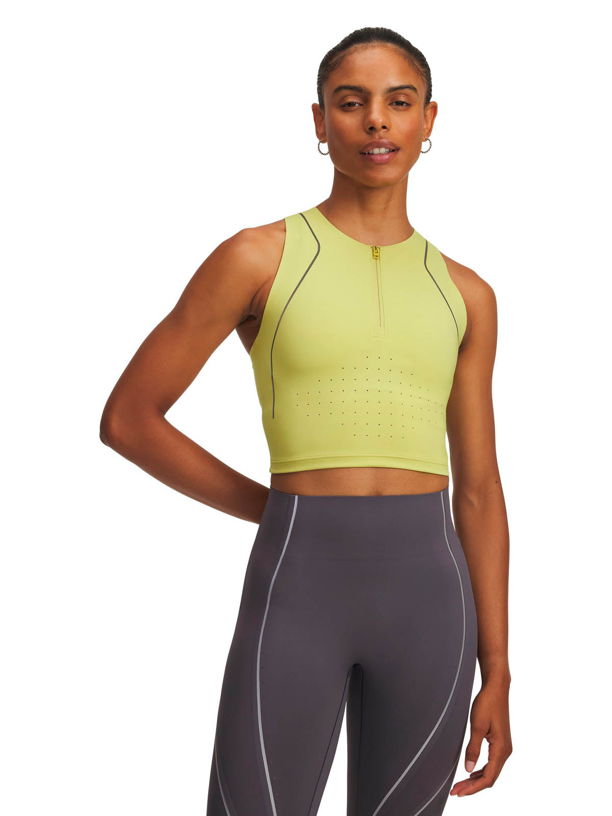 Polera sin mangas Running para mujer Halo Run amarillo Under Armour