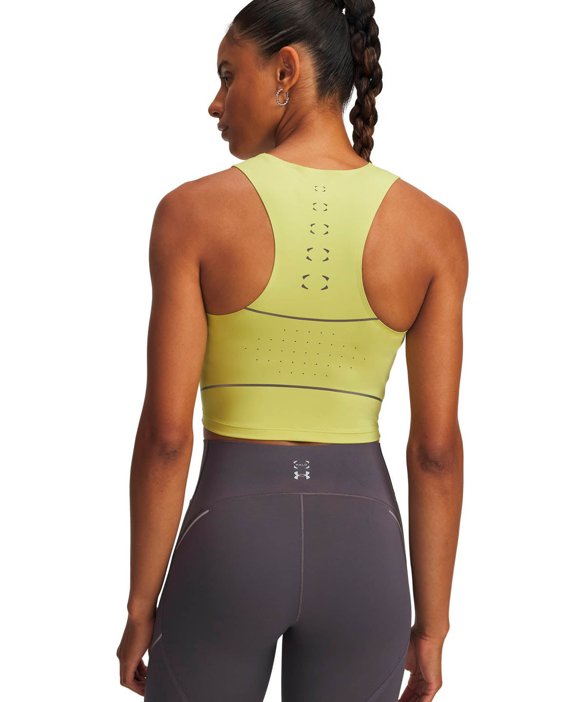 Polera sin mangas Running para mujer Halo Run amarillo Under Armour