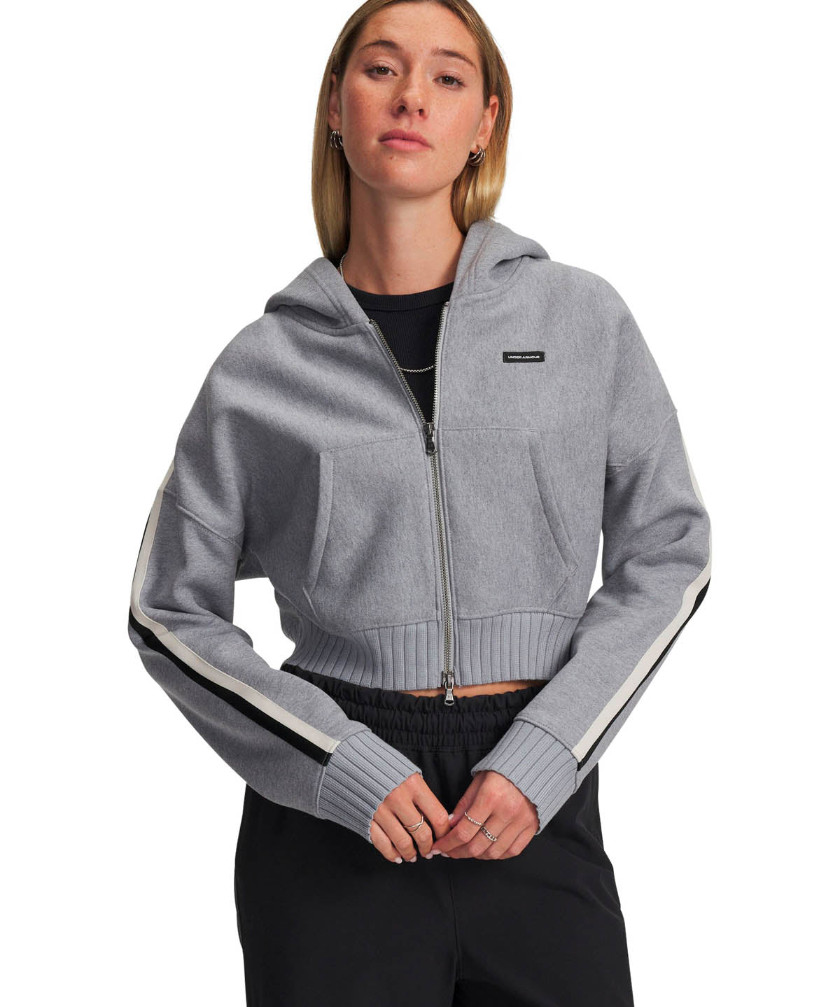Poleron Lifestyle Mujer Icon Heavyweight Fleece Gris UA
