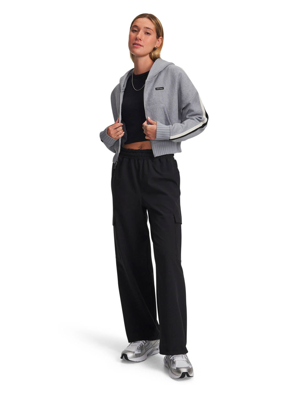 Poleron Lifestyle Mujer Icon Heavyweight Fleece Gris UA