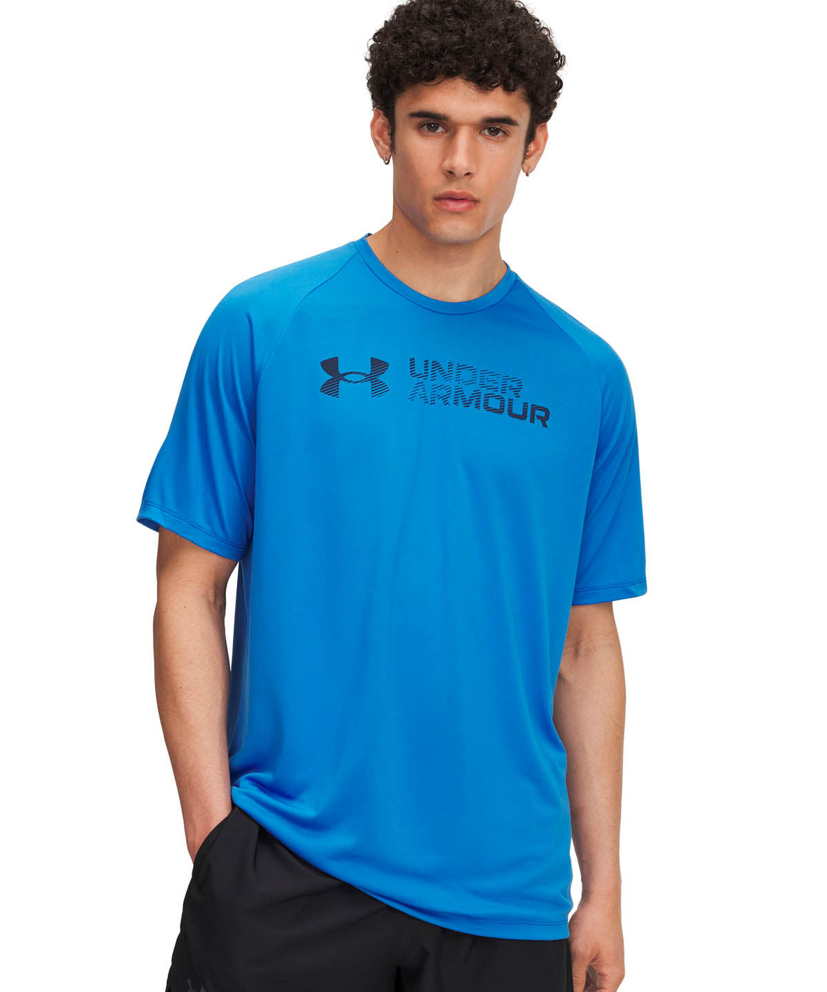 Polera manga corta Running para hombre Tech Reflective azul Under Armour