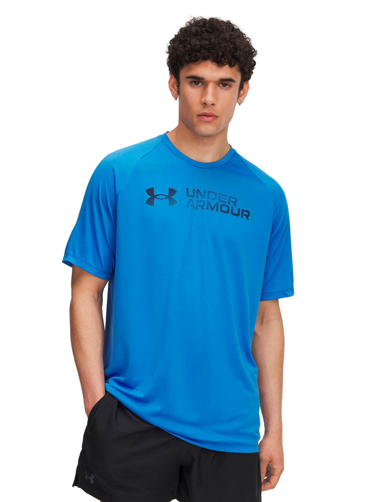 Polera manga corta Running para hombre Tech Reflective azul Under Armour