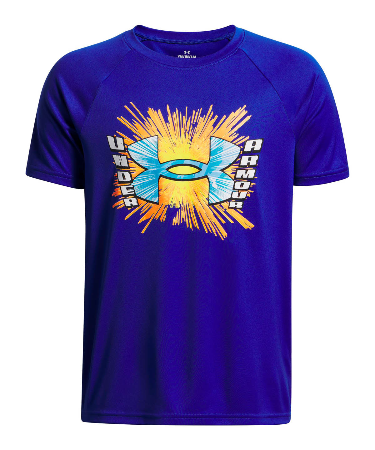 Polera manga corta de Entrenamiento para Niño Tech Graphic Wordmark Azul Under Armour