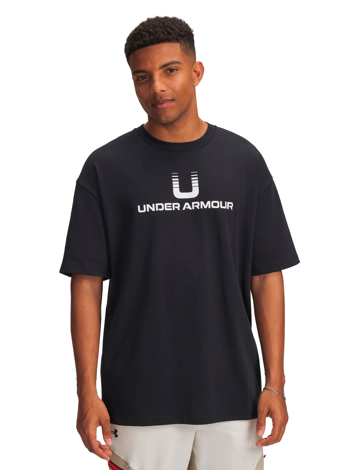 Polera manga corta Lifestyle para hombre Logo Heavyweight negro Under Armour