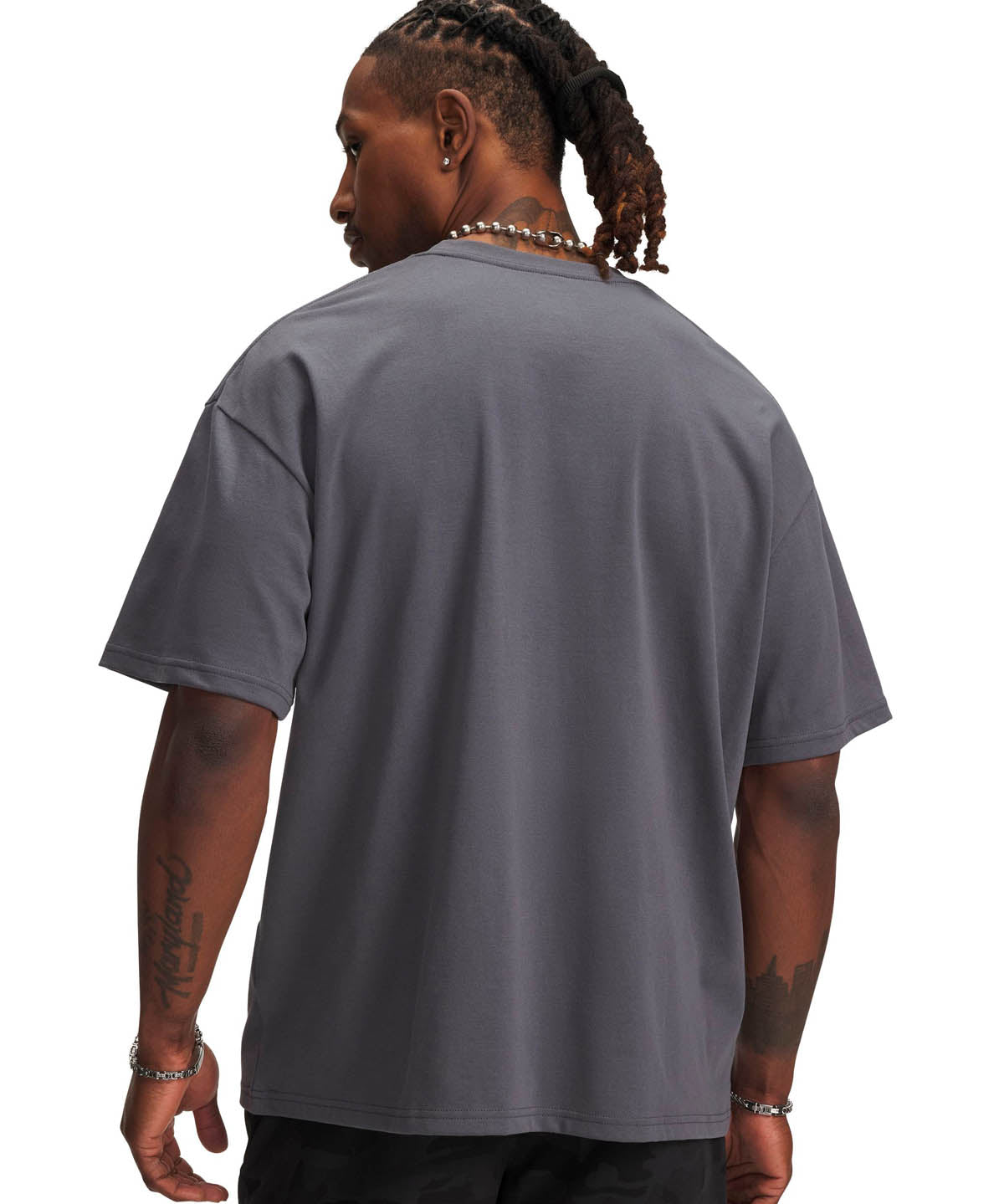 Polera manga corta Lifestyle para hombre Logo Heavyweight gris Under Armour