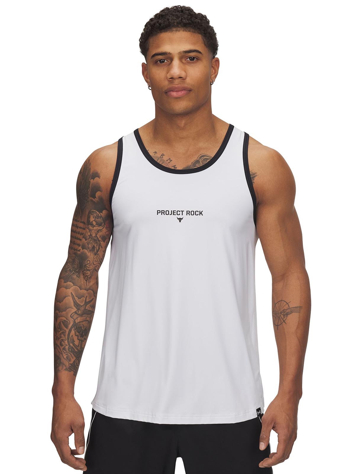 Polera sin mangas UA Project Rock blanco para hombre