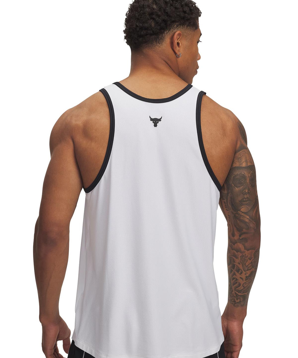 Polera sin mangas UA Project Rock blanco para hombre