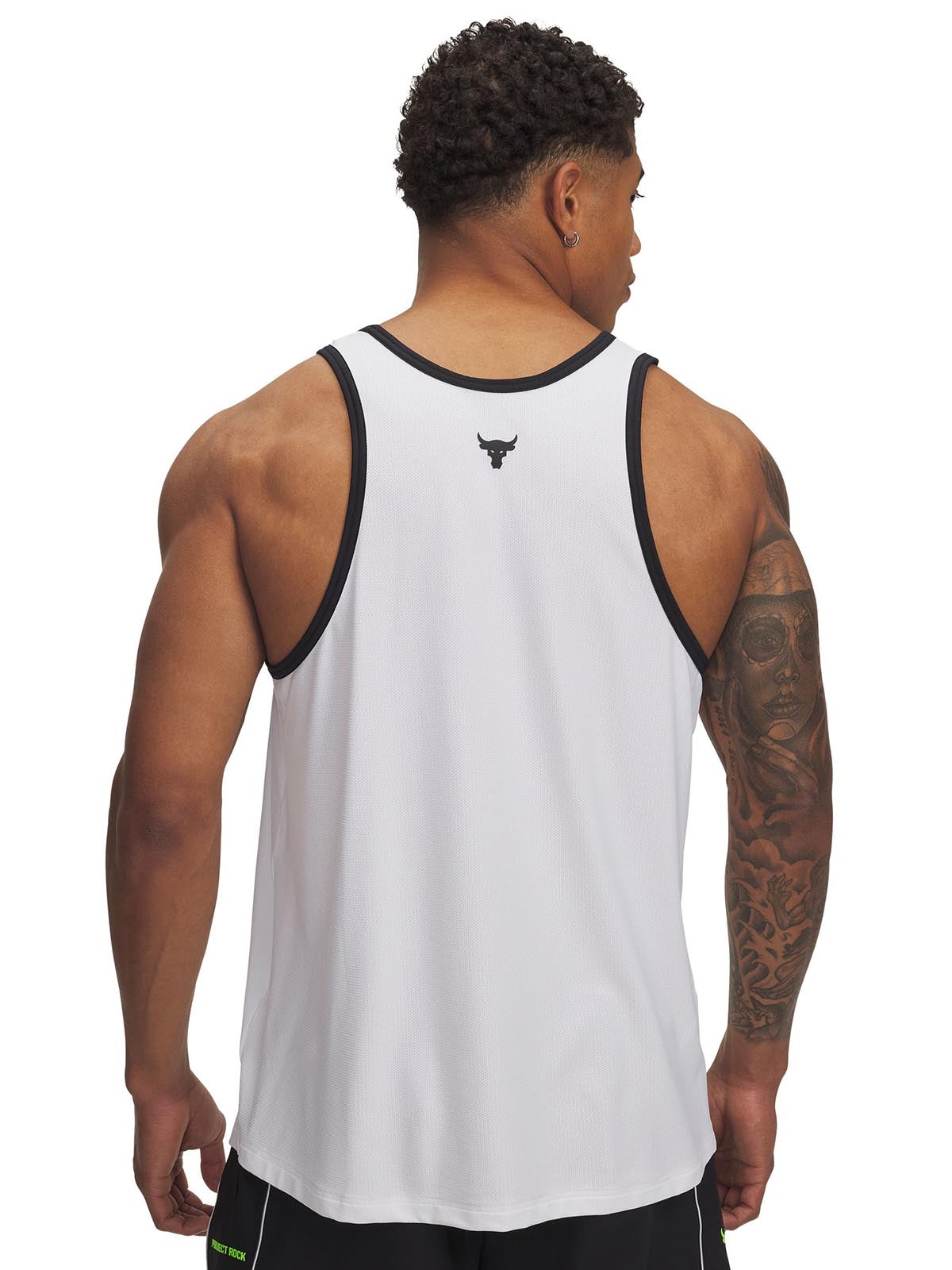 Polera sin mangas UA Project Rock blanco para hombre