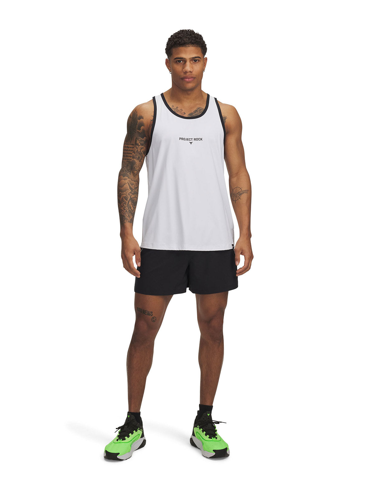 Polera sin mangas UA Project Rock blanco para hombre