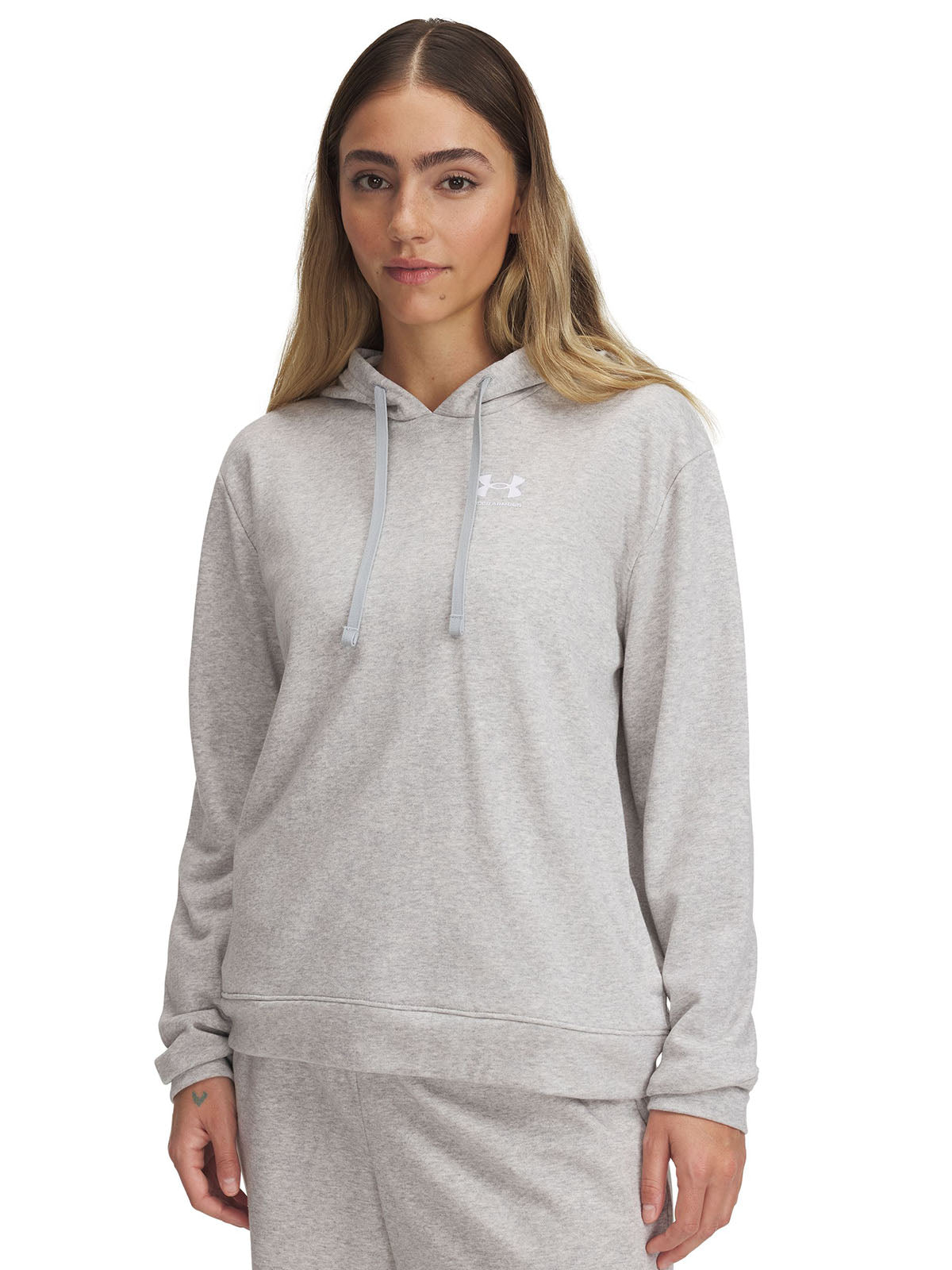 Polerón UA Rival Terry gris para mujer