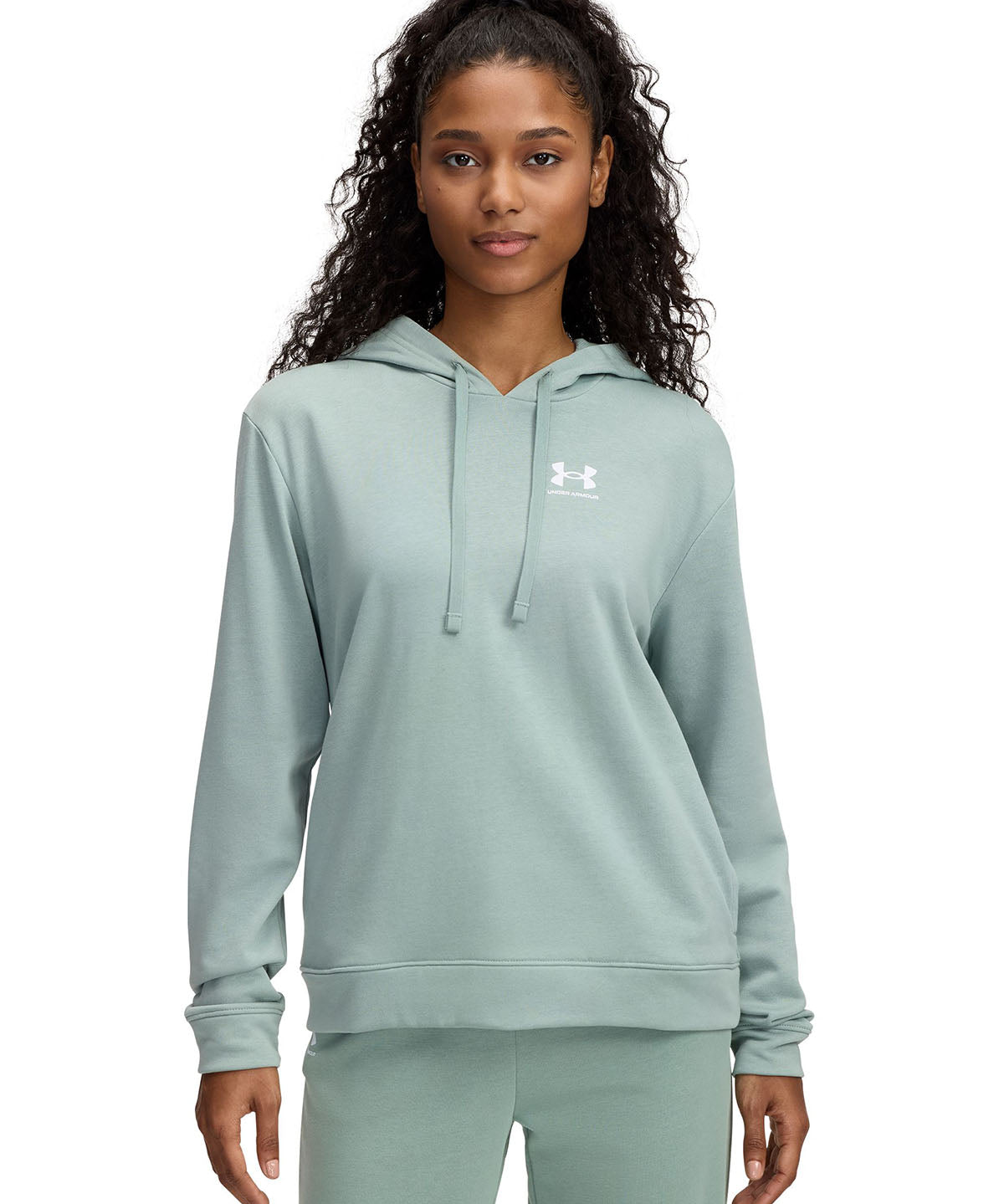 Polerón UA Rival Terry verde para mujer