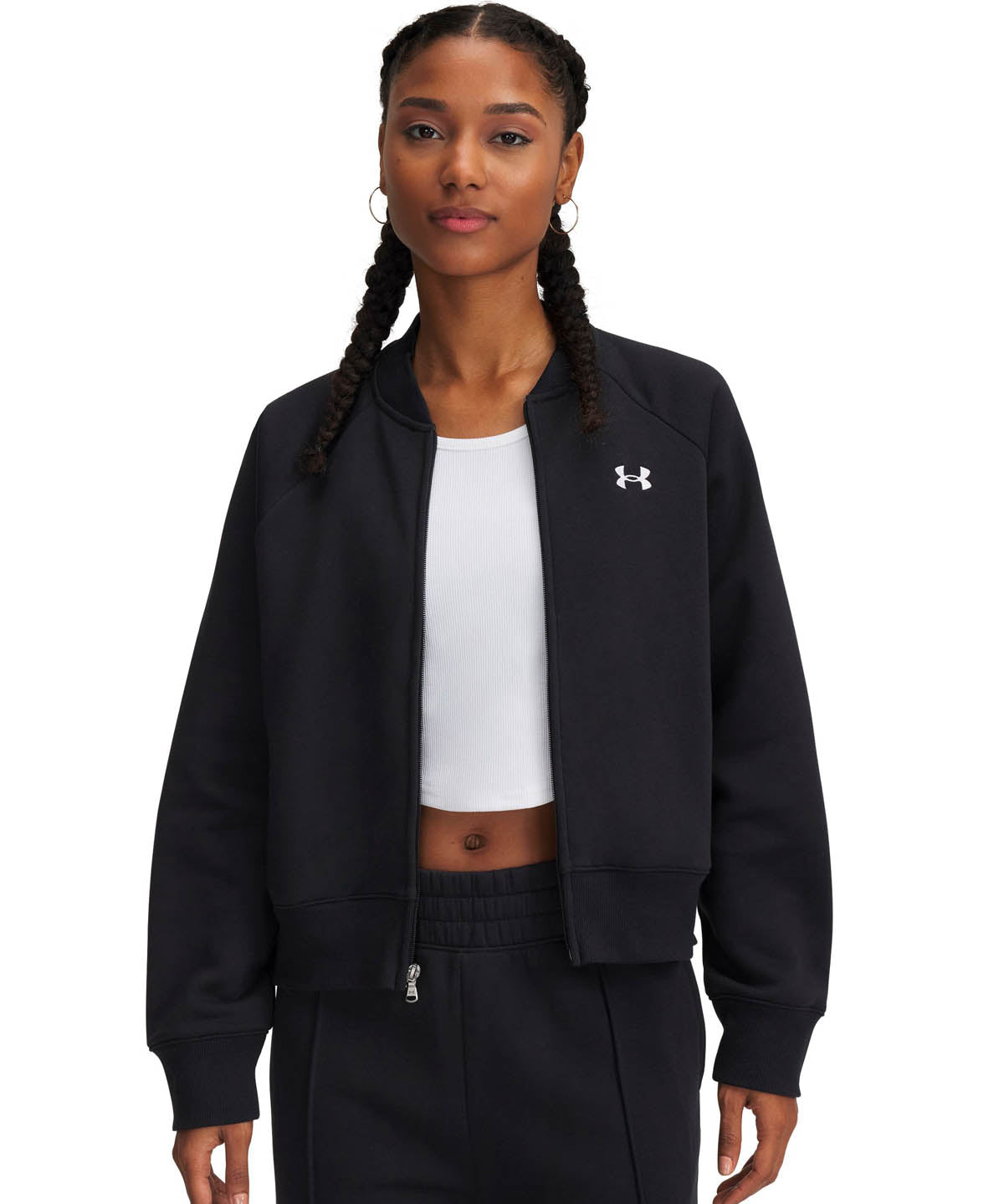 Chaqueta Under Armour Rival fleece bomber negro para mujer
