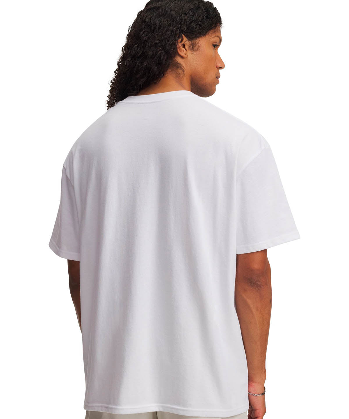 Polera manga corta Lifestyle para hombre Armour Wordmark Heavyweight blanco Under Armour