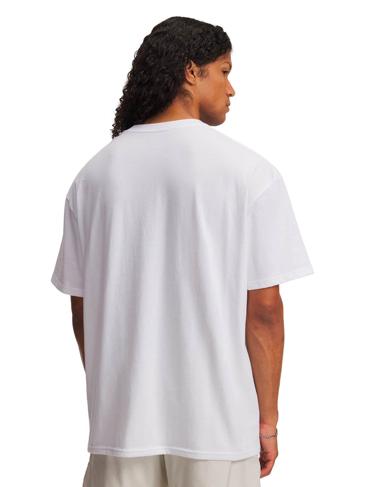 Polera manga corta Lifestyle para hombre Armour Wordmark Heavyweight blanco Under Armour
