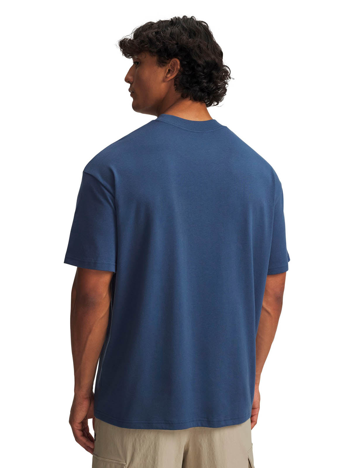 Polera manga corta Lifestyle para hombre Armour Wordmark Heavyweight azul Under Armour