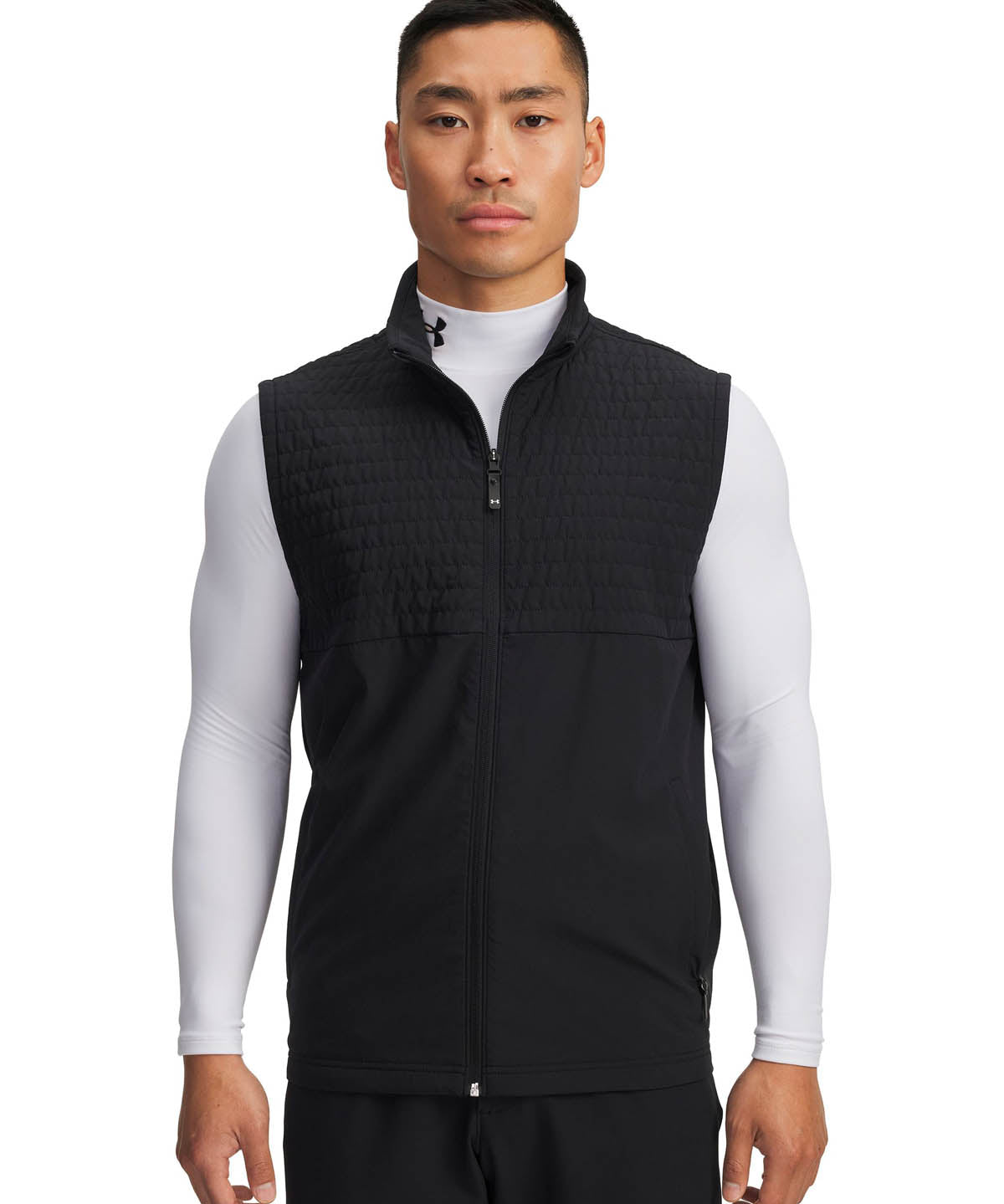 Parka sin manga Golf para hombre Drive Pro negro Under Armour