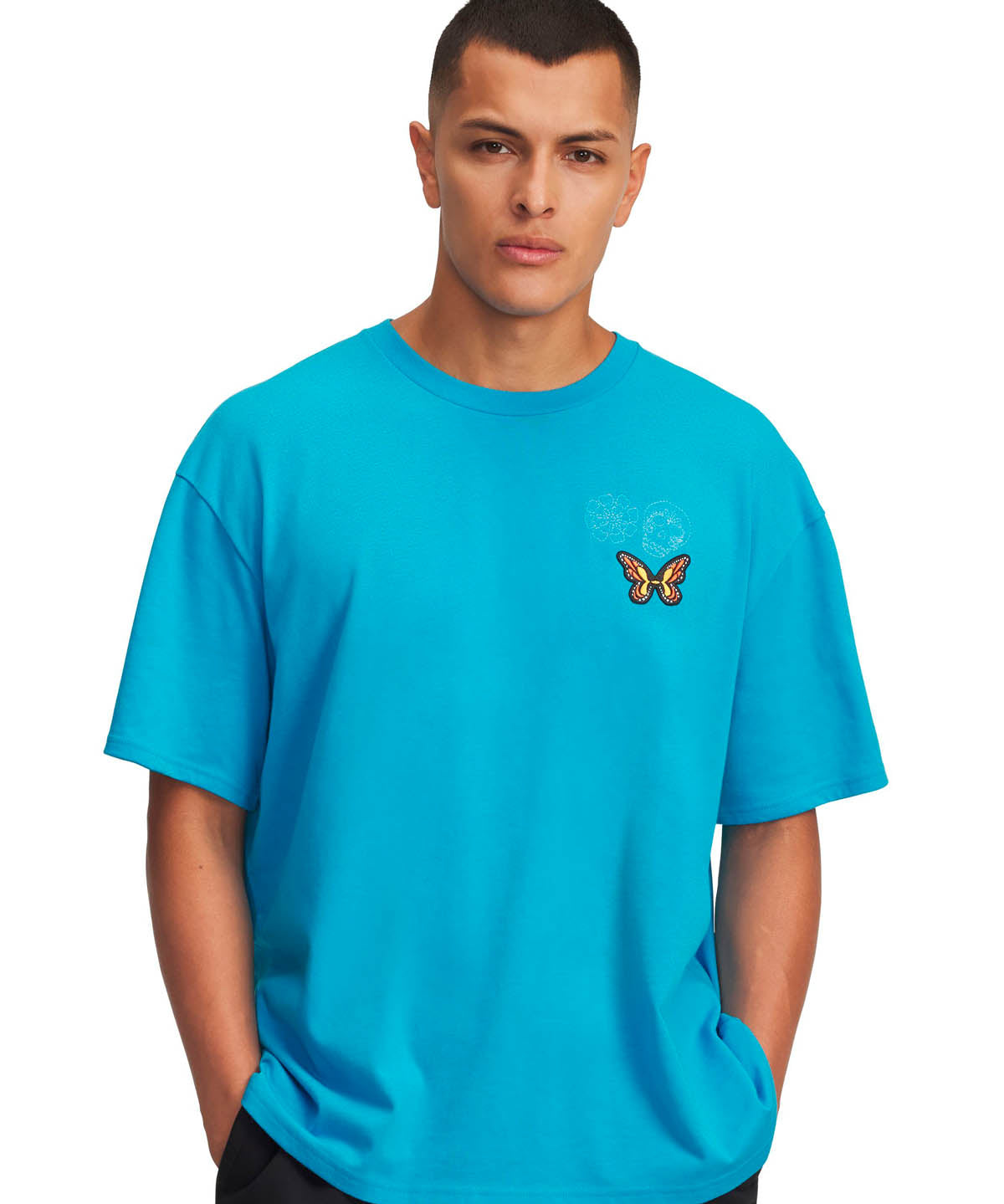 Polera manga corta Lifestyle para hombre Day Of The Dead Heavyweight azul Under Armour