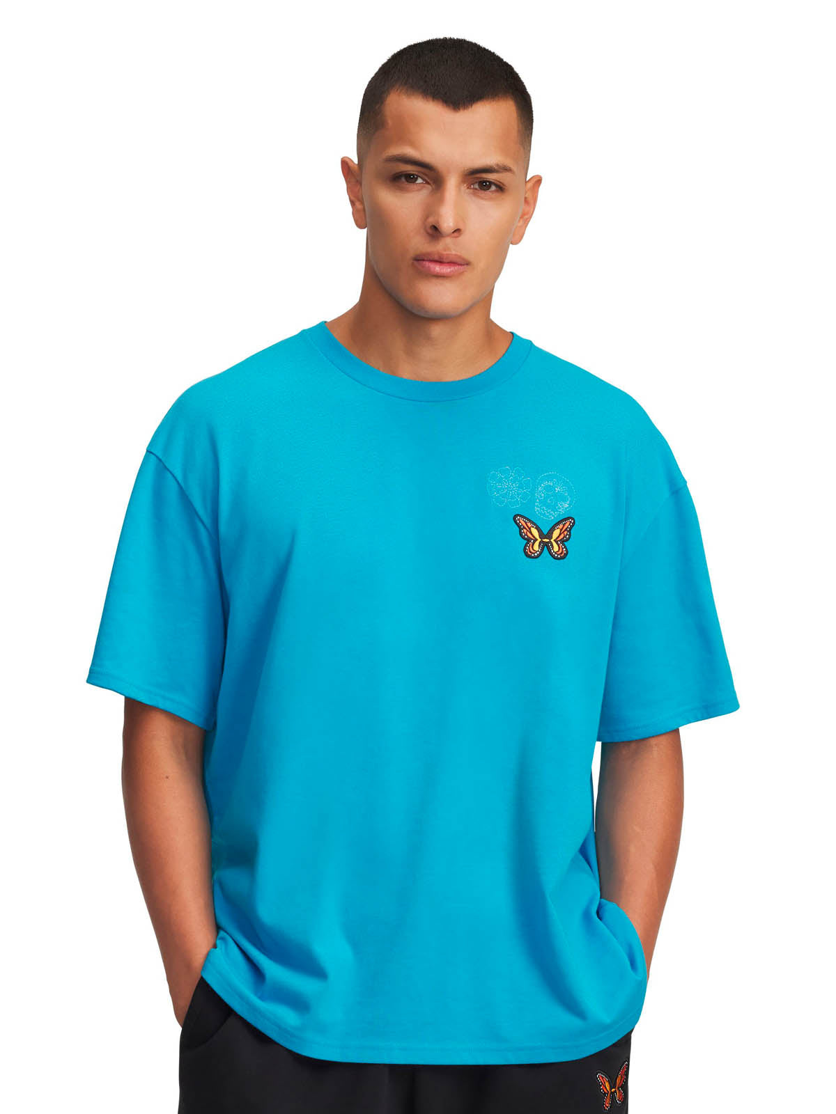 Polera manga corta Lifestyle para hombre Day Of The Dead Heavyweight azul Under Armour