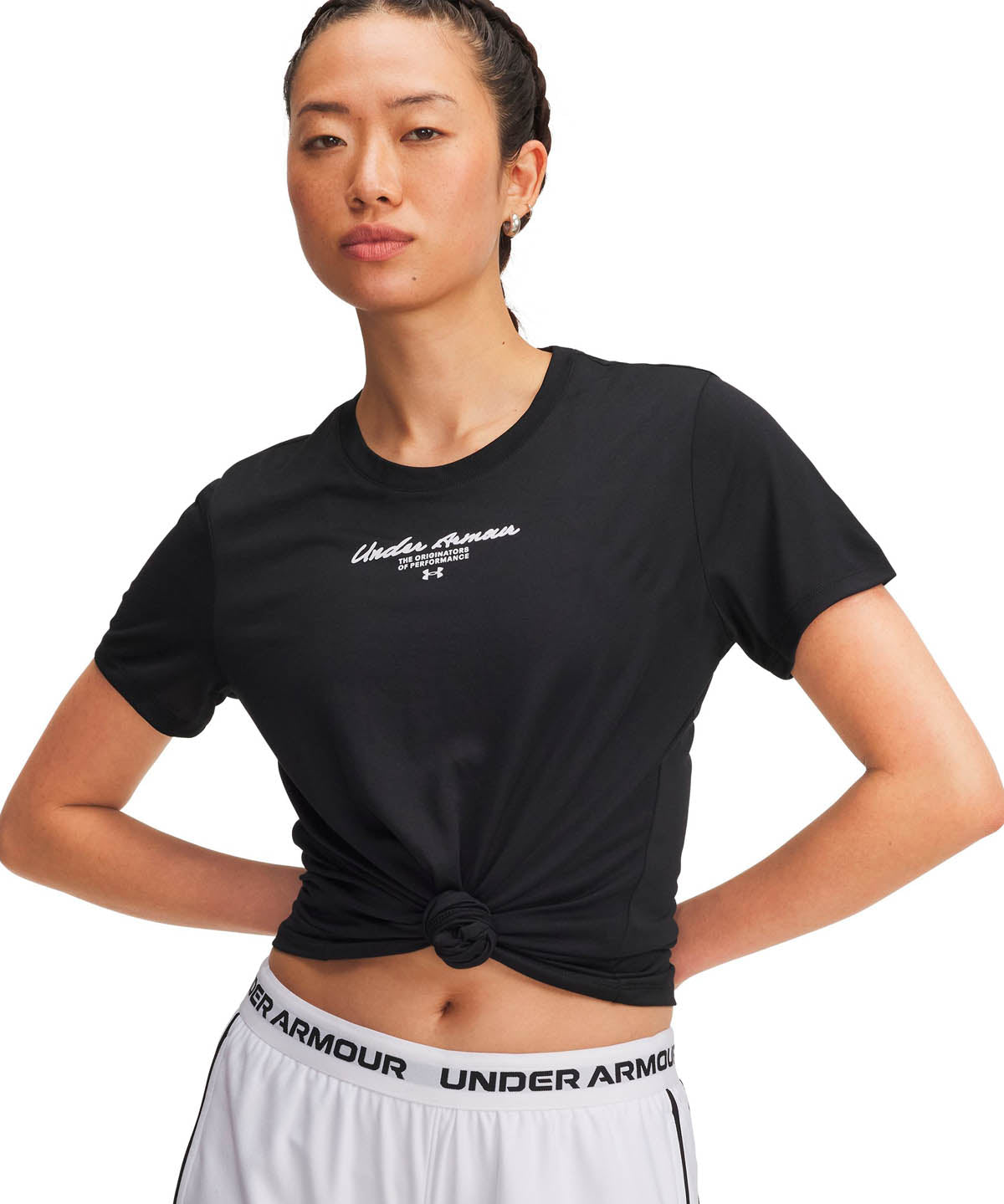 Polera manga corta de entrenamiento para mujer Tech Script Graphic negro Under Armour