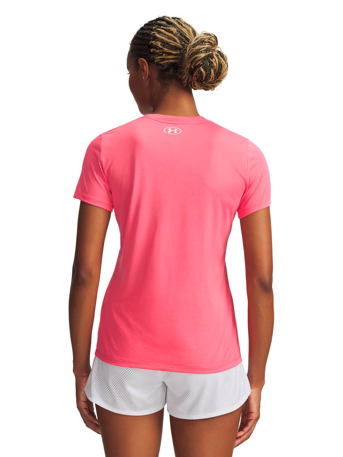 Polera manga corta de entrenamiento para mujer Tech Script Graphic rosado Under Armour
