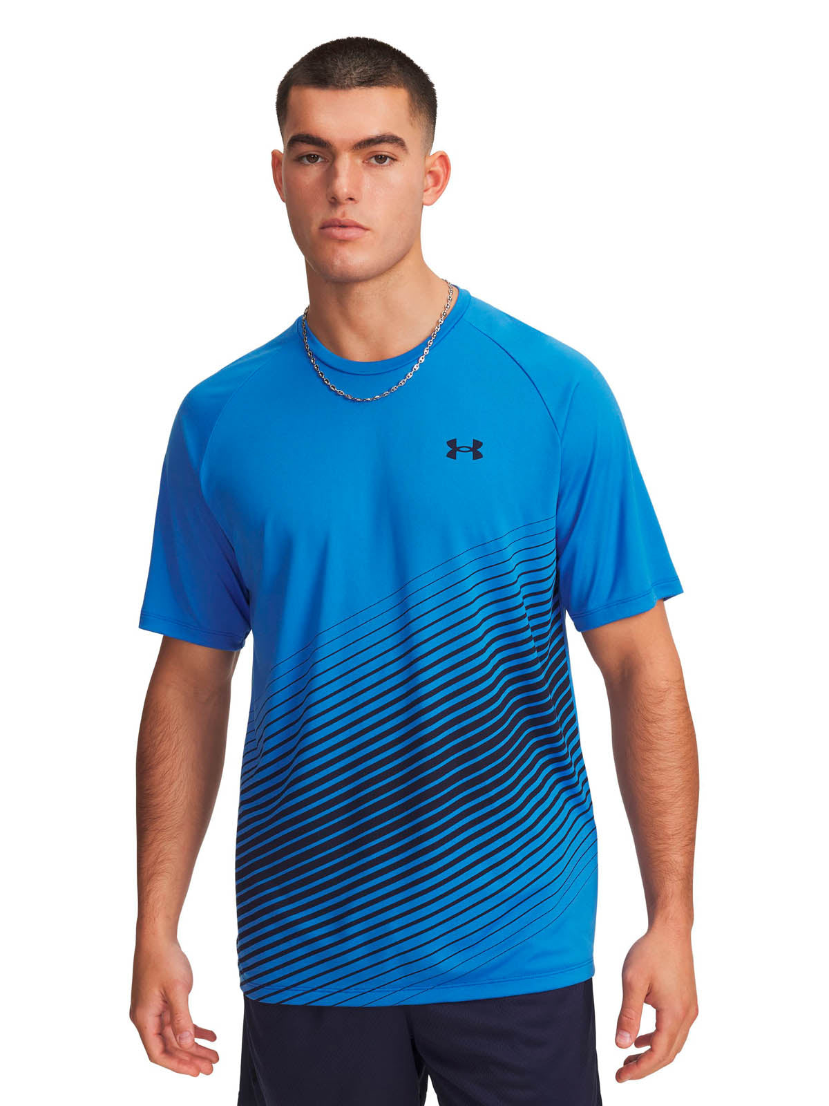 Polera manga corta de entrenamiento para hombre Tech Fade azul Under Armour