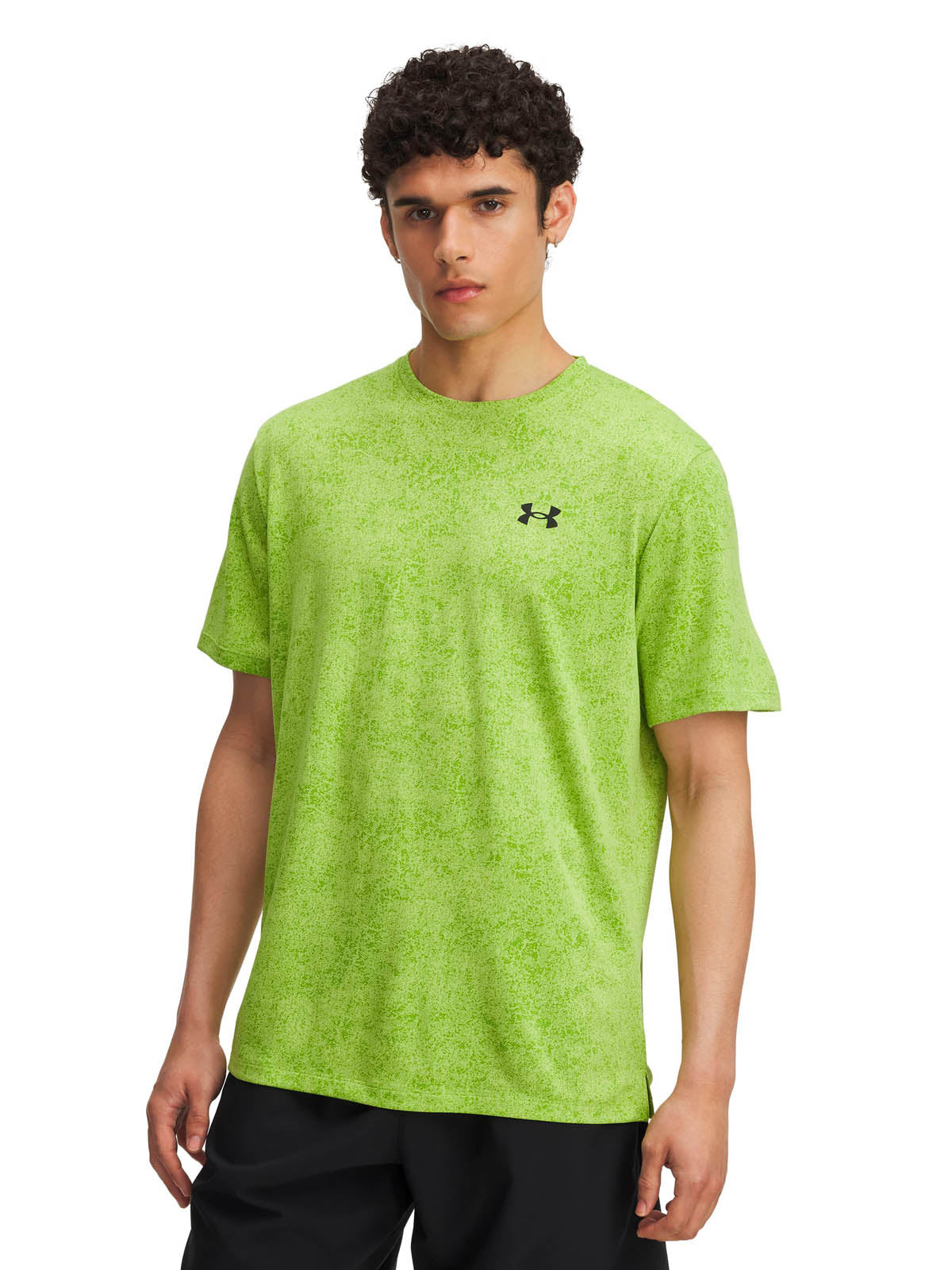 Polera manga corta de entrenamiento para hombre Tech verde Under Armour