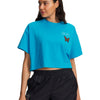 Polera manga corta Lifestyle para Mujer Icon heavyweight Boxy crop Azul Under Armour