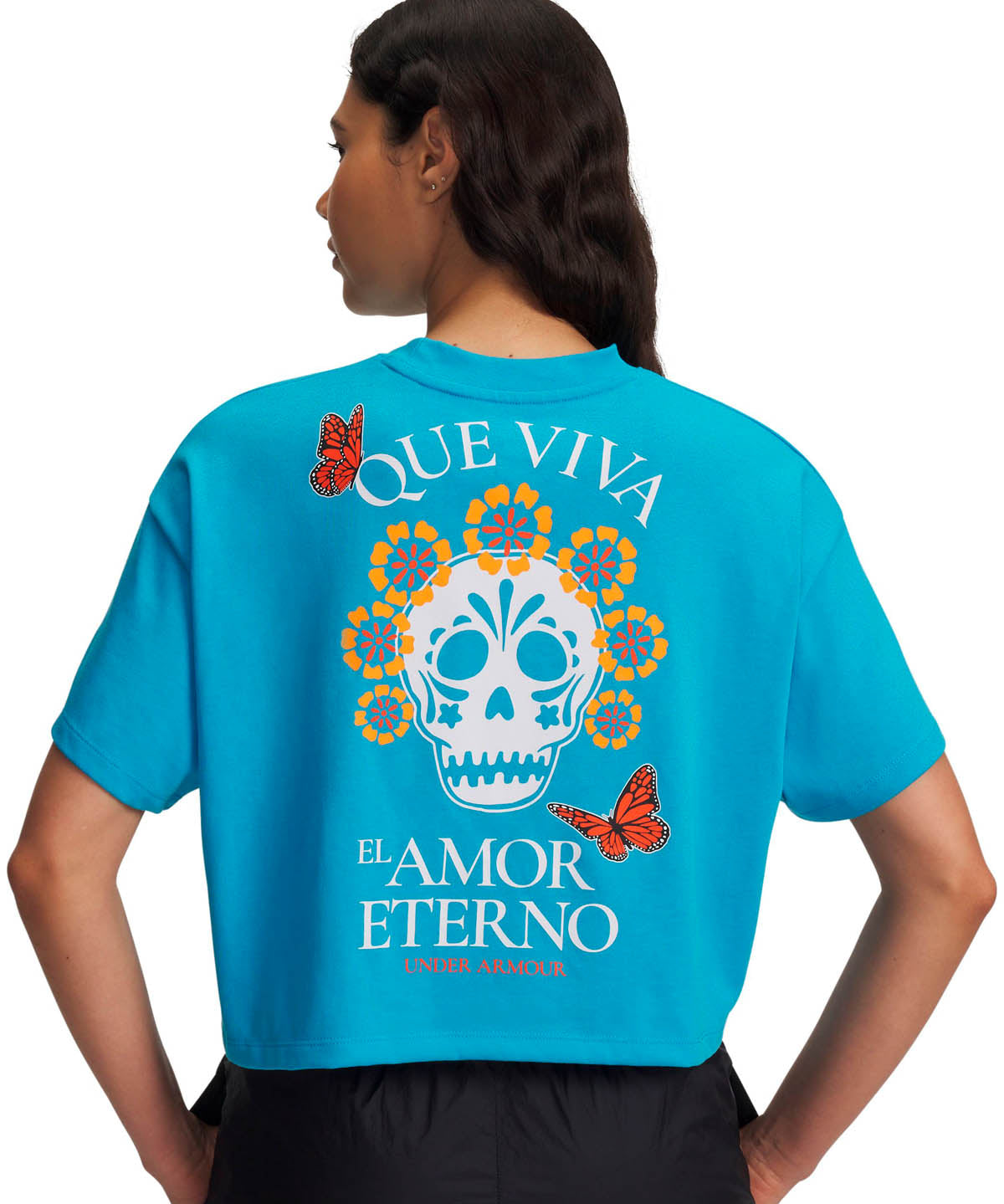 Polera manga corta Lifestyle para Mujer Icon heavyweight Boxy crop Azul Under Armour