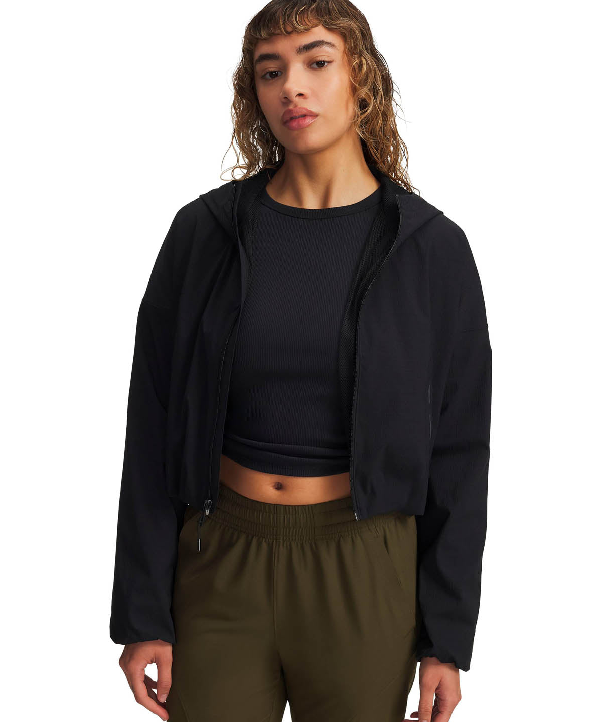 Polerón Lifestyle para mujer Unstoppable Woven Ripstop negro Under Armour